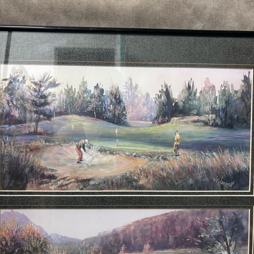 Vintage Harnett GOLF Professional Framed Art Pictures SET of 2-Signed - Picture 4 of 7